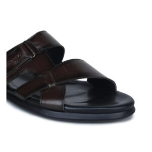 Genuine Leather Slide Slippers for Men ?C CN 36 with Cushioned Insole & Anti-Slip Sole