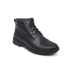 Round Toe Lace Up Leather Boots 3051 | High Ankle Shoes